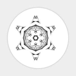 H1C Unique Black White Abstract Mandala Magnet